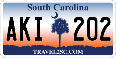 SC license plate AKI202