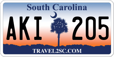 SC license plate AKI205