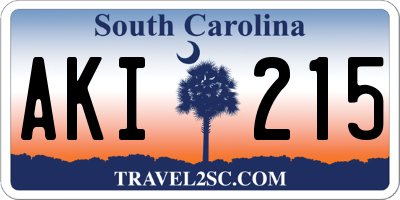 SC license plate AKI215