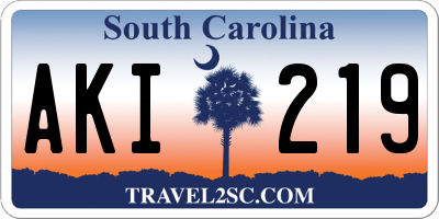 SC license plate AKI219