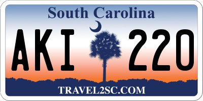 SC license plate AKI220