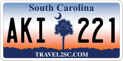 SC license plate AKI221