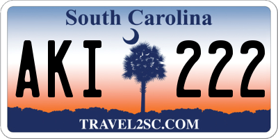 SC license plate AKI222