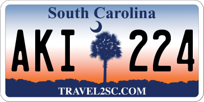 SC license plate AKI224