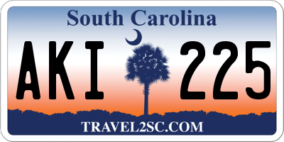 SC license plate AKI225