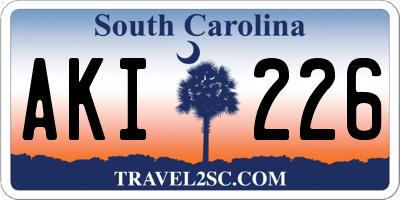 SC license plate AKI226