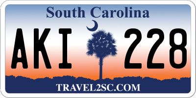 SC license plate AKI228