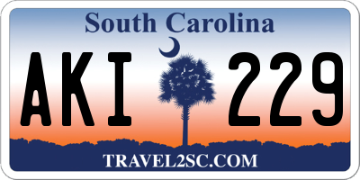 SC license plate AKI229