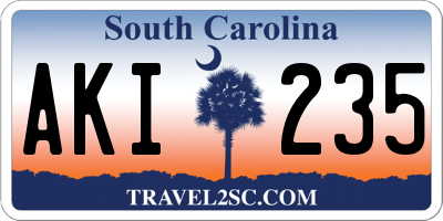SC license plate AKI235