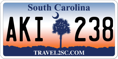SC license plate AKI238
