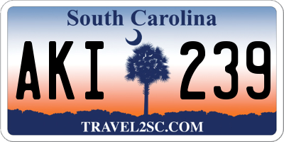 SC license plate AKI239