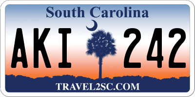 SC license plate AKI242