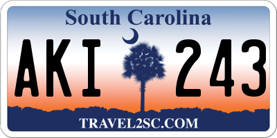 SC license plate AKI243
