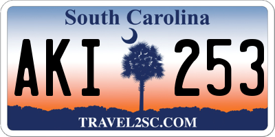 SC license plate AKI253