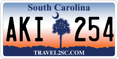 SC license plate AKI254