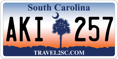 SC license plate AKI257
