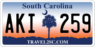 SC license plate AKI259