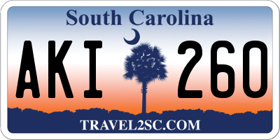SC license plate AKI260