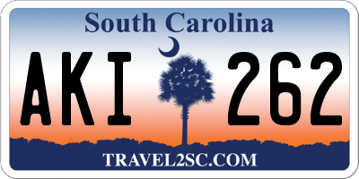SC license plate AKI262