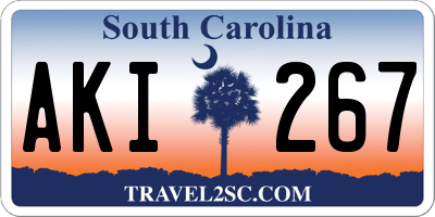 SC license plate AKI267