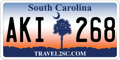 SC license plate AKI268