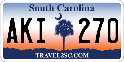SC license plate AKI270