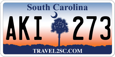 SC license plate AKI273