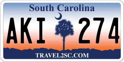 SC license plate AKI274