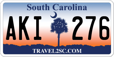 SC license plate AKI276