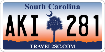 SC license plate AKI281