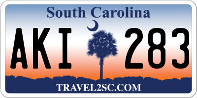 SC license plate AKI283