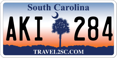 SC license plate AKI284