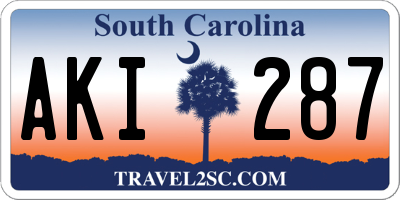 SC license plate AKI287