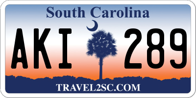 SC license plate AKI289