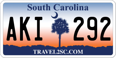 SC license plate AKI292