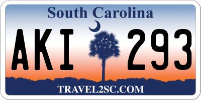 SC license plate AKI293