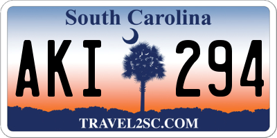 SC license plate AKI294