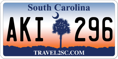 SC license plate AKI296