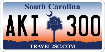 SC license plate AKI300
