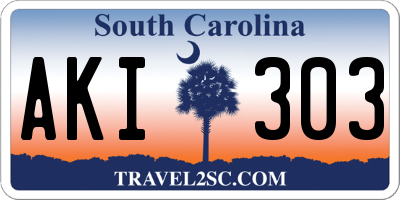 SC license plate AKI303