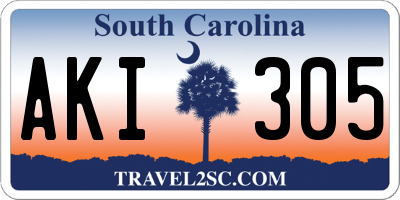 SC license plate AKI305