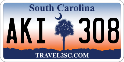 SC license plate AKI308