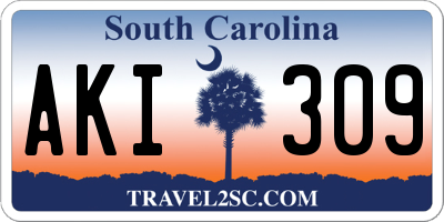 SC license plate AKI309