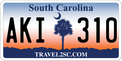SC license plate AKI310