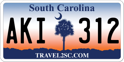 SC license plate AKI312