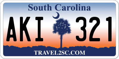 SC license plate AKI321