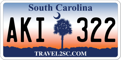 SC license plate AKI322