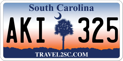 SC license plate AKI325