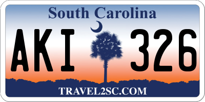 SC license plate AKI326