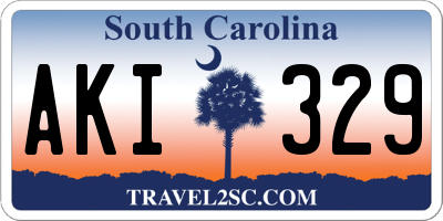 SC license plate AKI329